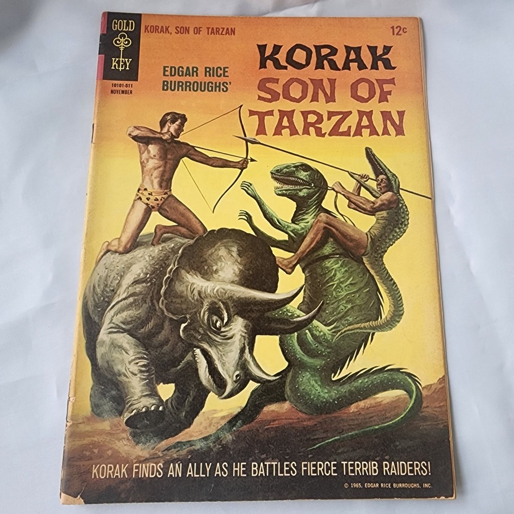 Korak Son of‎ Tarzan Comic Book 1965 Gold Key Edgar Rice Burroughs FN Key OG Art